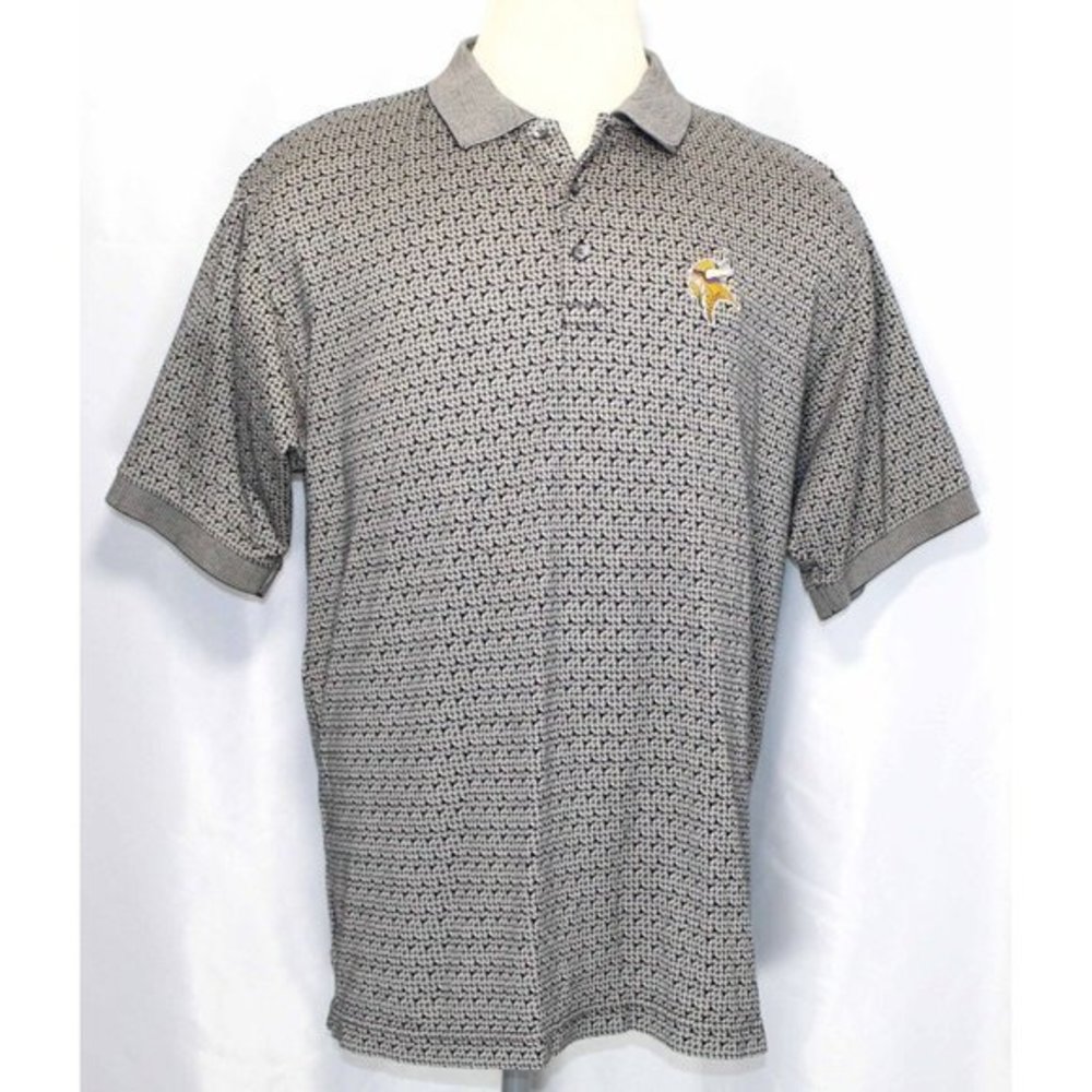 Vintage Reebok Minnesota Vikings NFL Football Cotton Polo Shirt Mens Size XL - Picture 1 of 5